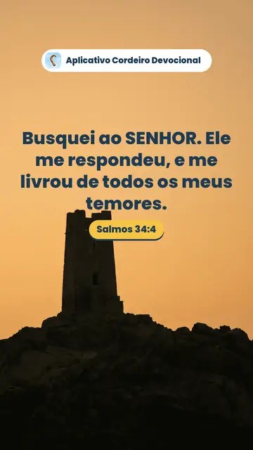 Imagem do versículo Salmos 34:4: Busquei ao SENHOR. Ele me respondeu, e me livrou de todos os meus temores.