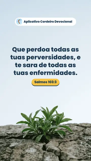 Imagem do versículo Salmos 103:3: Que perdoa todas as tuas perversidades, e te sara de todas as tuas enfermidades.