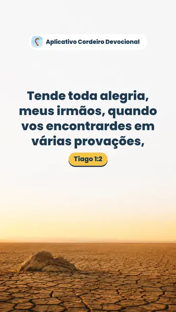 Imagem do versículo Tiago 1:2: Tende toda alegria, meus irmãos, quando vos encontrardes em várias provações,