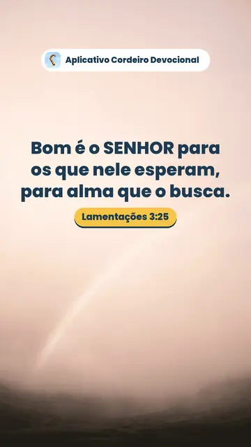 Imagem do versículo Lamentações 3:25: Bom é o SENHOR para os que nele esperam, para alma que o busca.