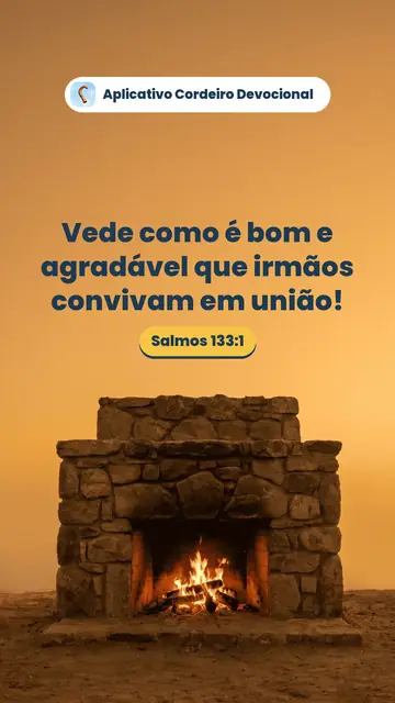 Imagem do versículo Salmos 133:1: Vede como é bom e agradável que irmãos convivam em união!