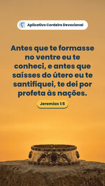 Imagem do versículo Jeremias 1:5: Antes que te formasse no ventre eu te conheci, e antes que saísses do útero eu te santifiquei, te dei por profeta às nações.