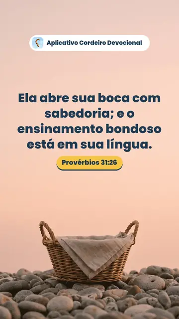 Imagem do versículo Provérbios 31:26: Ela abre sua boca com sabedoria; e o ensinamento bondoso está em sua língua.
