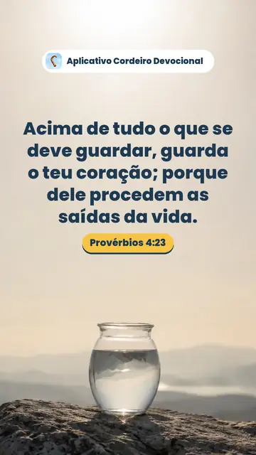 Imagem do versículo Provérbios 4:23: Acima de tudo o que se deve guardar, guarda o teu coração; porque dele procedem as saídas da vida.