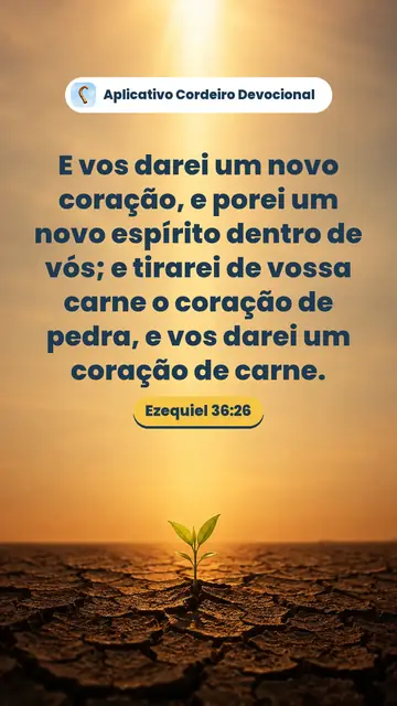 Imagem do versículo Ezequiel 36:26: E vos darei um novo coração, e porei um novo espírito dentro de vós; e tirarei de vossa carne o coração de pedra, e vos darei um coração de carne.